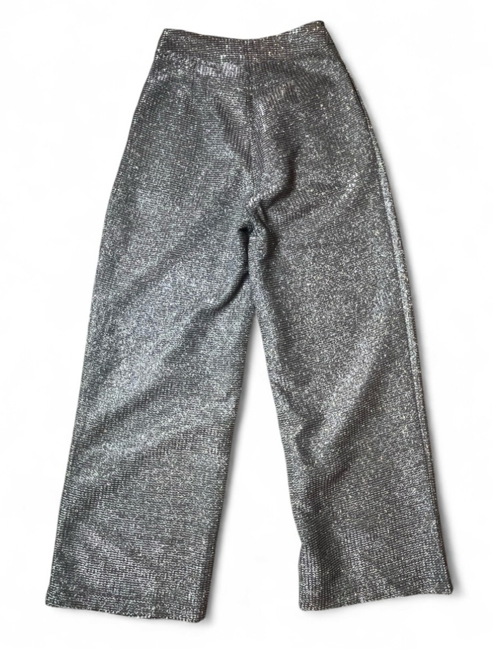 AKIRA Metallic Silver Wide-Leg Pants